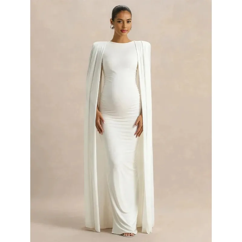 Vestido de embarazo con capa para sesión fotográfica multicolor