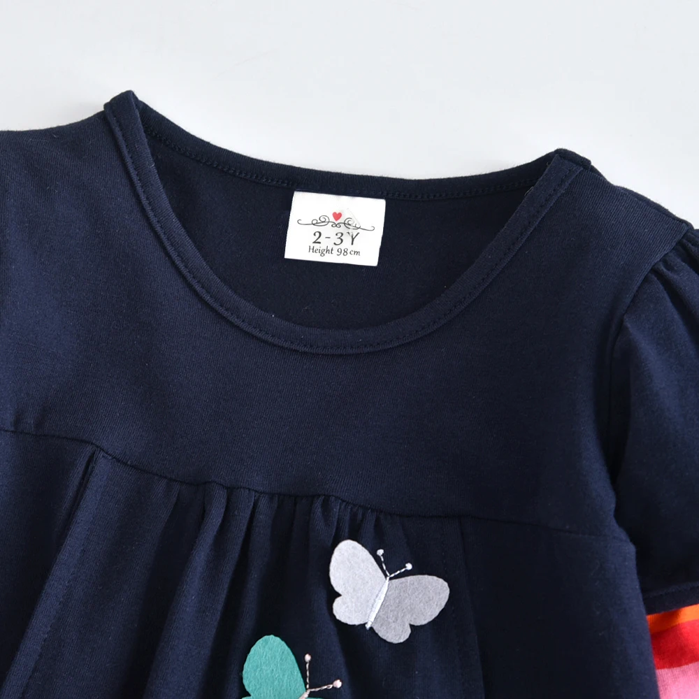 DXTON vestido infantil invierno algodón arcoíris manga larga - imagen 2