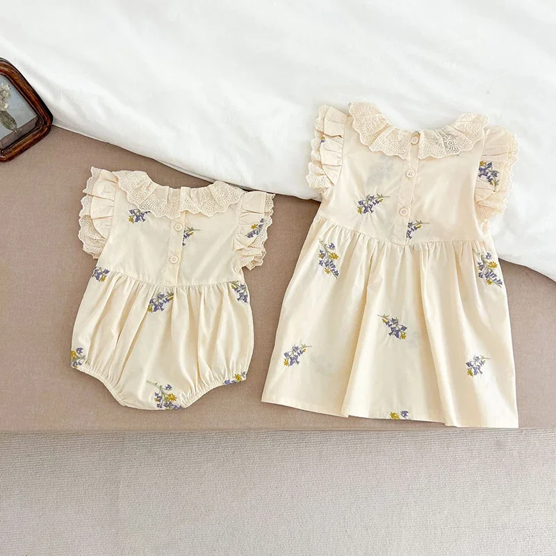 MILANCEL vestido de niña floral bordado estilo princesa, verano - imagen 5