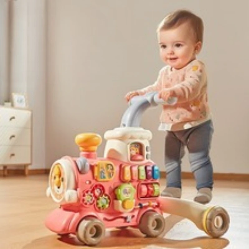 Tren Montessori de arrastre con panel extraíble antideslizante