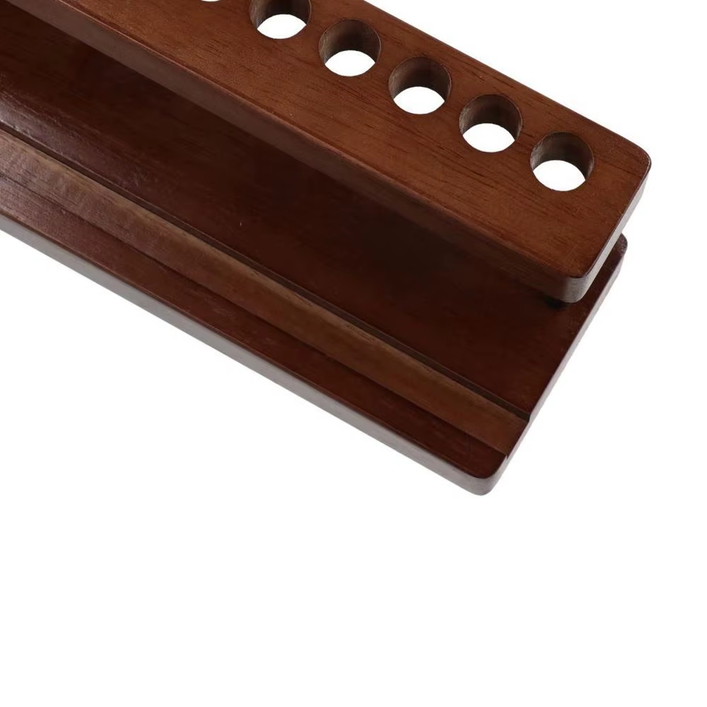 Portabolígrafos de nogal con ranuras para mesa y útiles - imagen 2