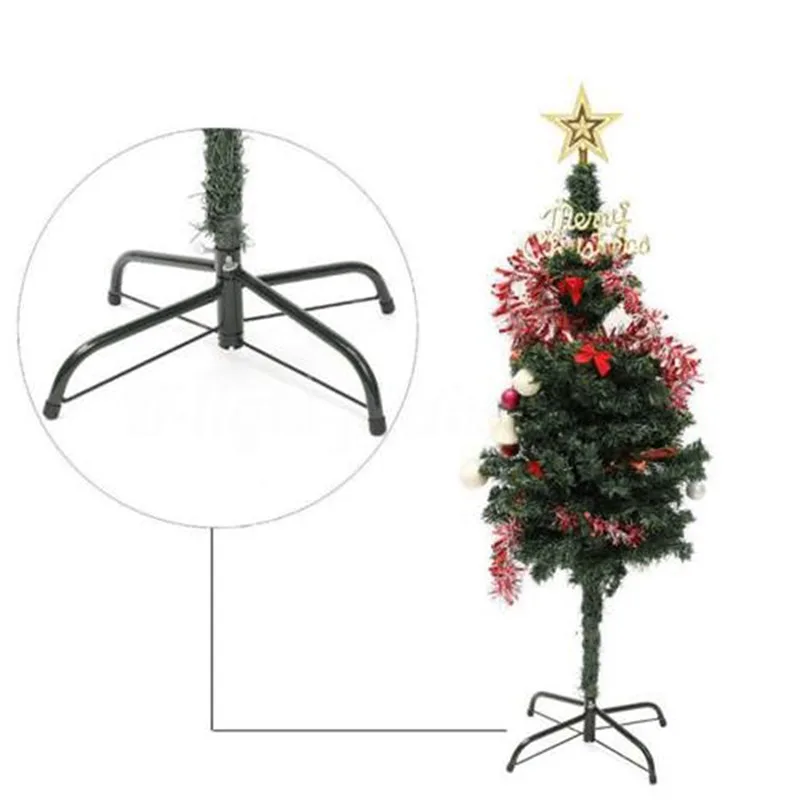 Base para árbol de Navidad metálica resistente y estable en verde - imagen 3