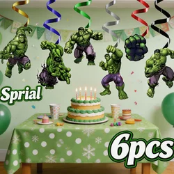Hulk decoración de cumpleaños con adornos espirales colgantes