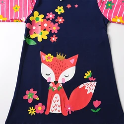 DXTON Vestido de niña a rayas manga larga para otoño