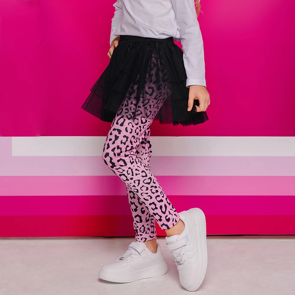 DXTON Leggings de leopardo para niña – Algodón elástico suave - imagen 2