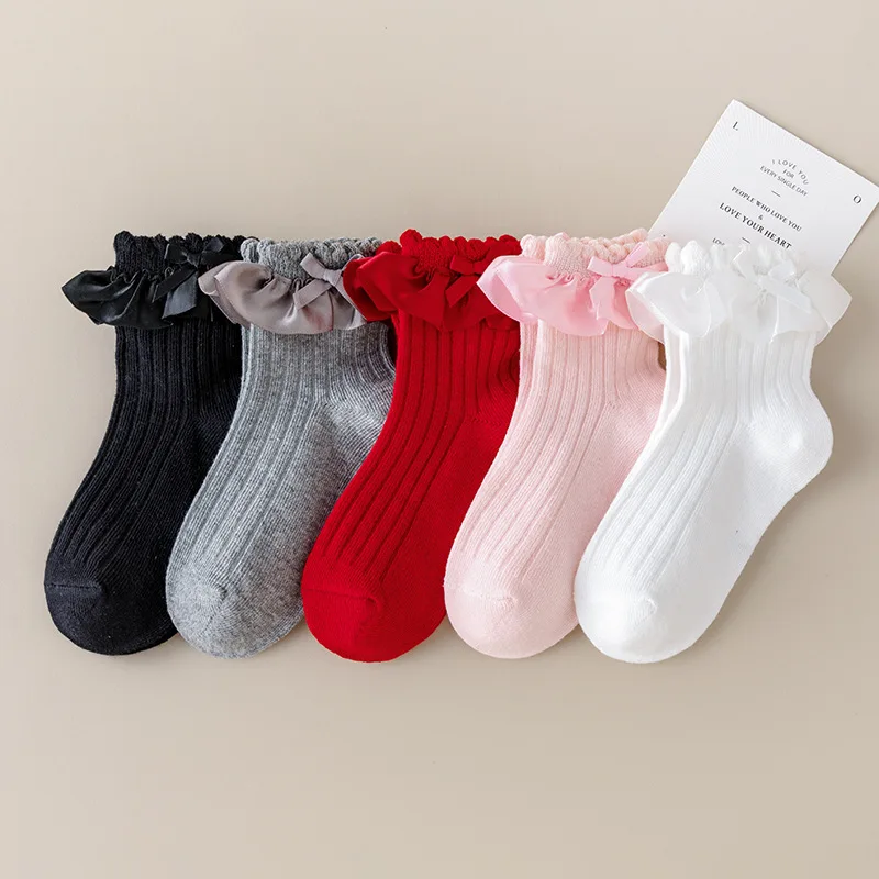 Calcetines de algodón suave con encaje para uniforme escolar de niña - imagen 5