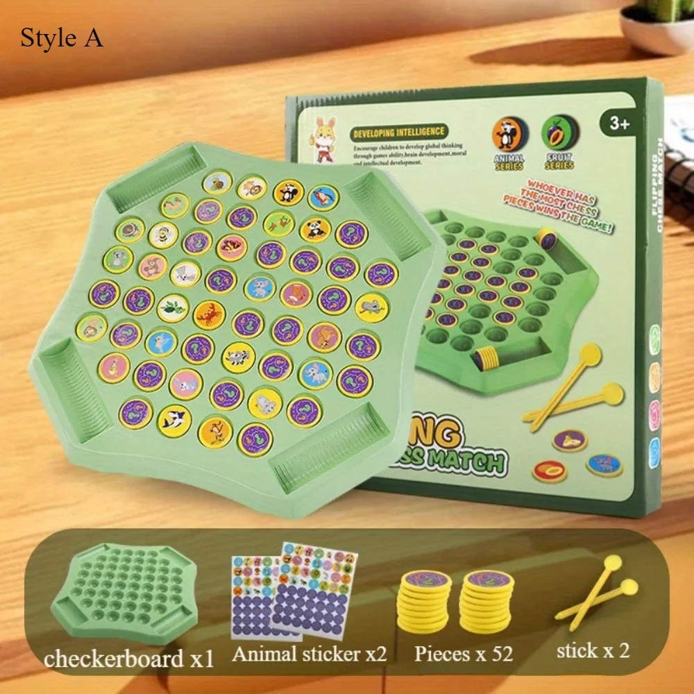 Juego de ajedrez infantil con tapa animal frutal y memoria - imagen 2