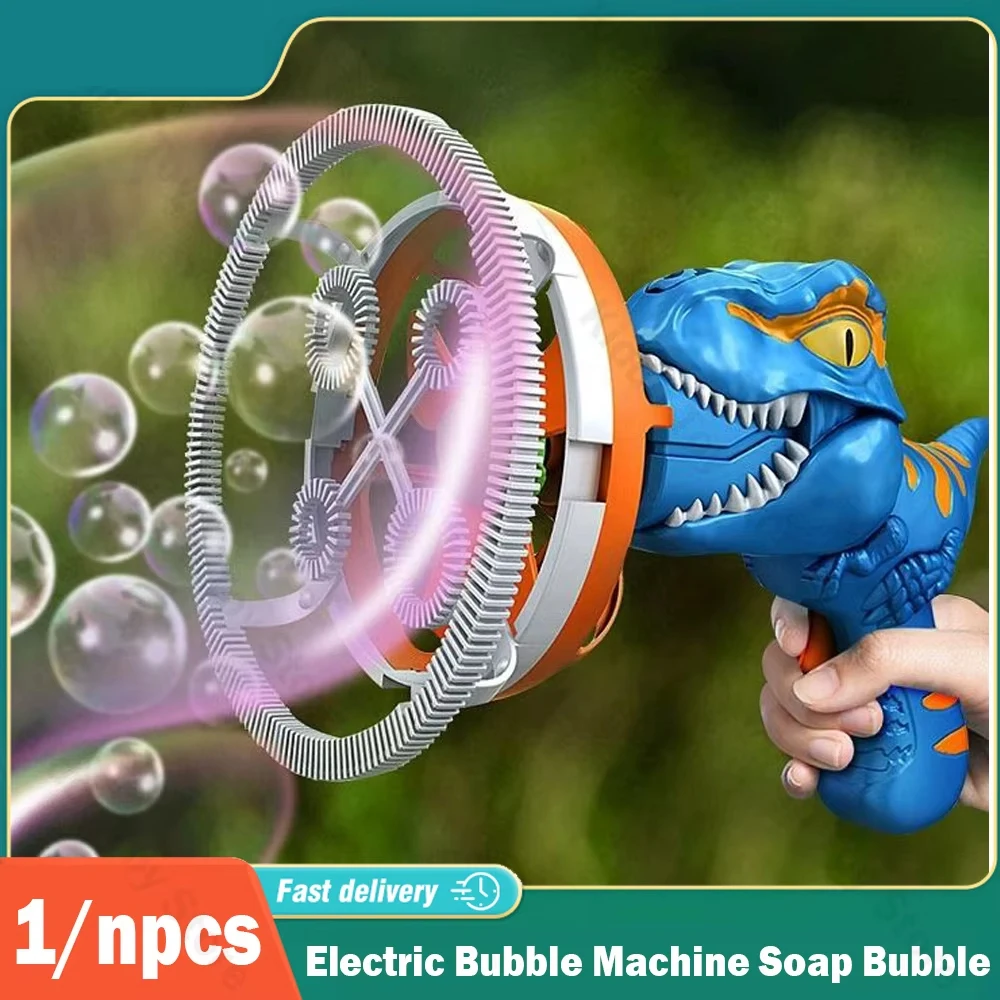 Soplador de burbujas con dinosaurio para niños – Eléctrico portátil - imagen 3