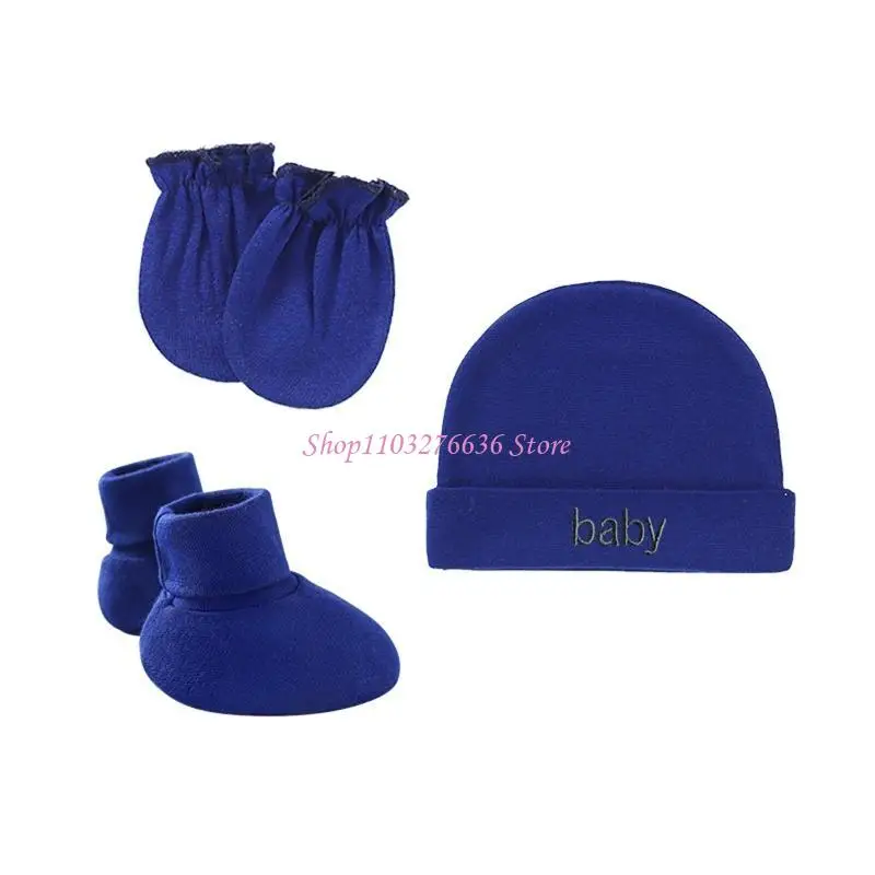 Conjunto recién nacido de algodón: gorro, guantes y patucos - imagen 2