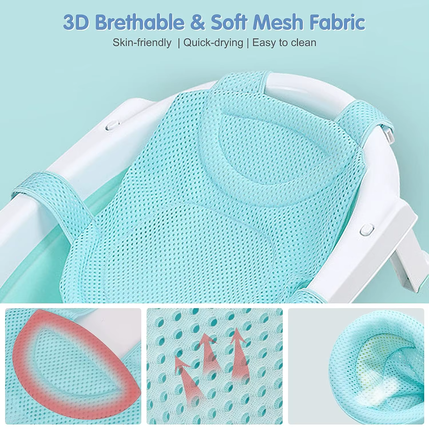 Cojín flotante antideslizante para baño de bebé - imagen 3