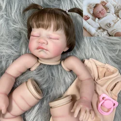 Muñeco realista de vinilo dormido con pelo implantado y piel 3D