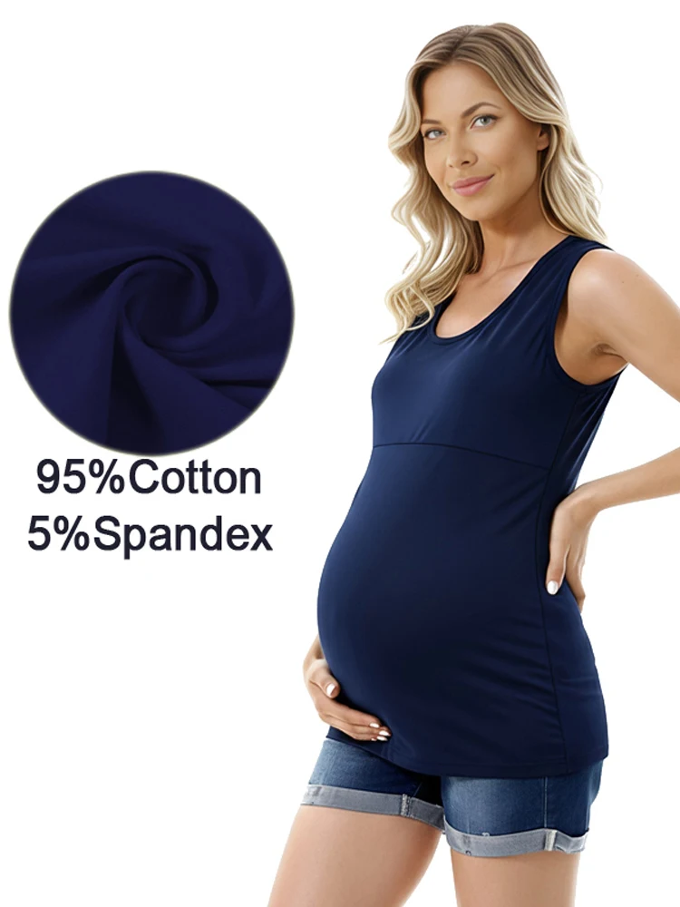Camisola de maternidad con cuello despejado para acceso rápido