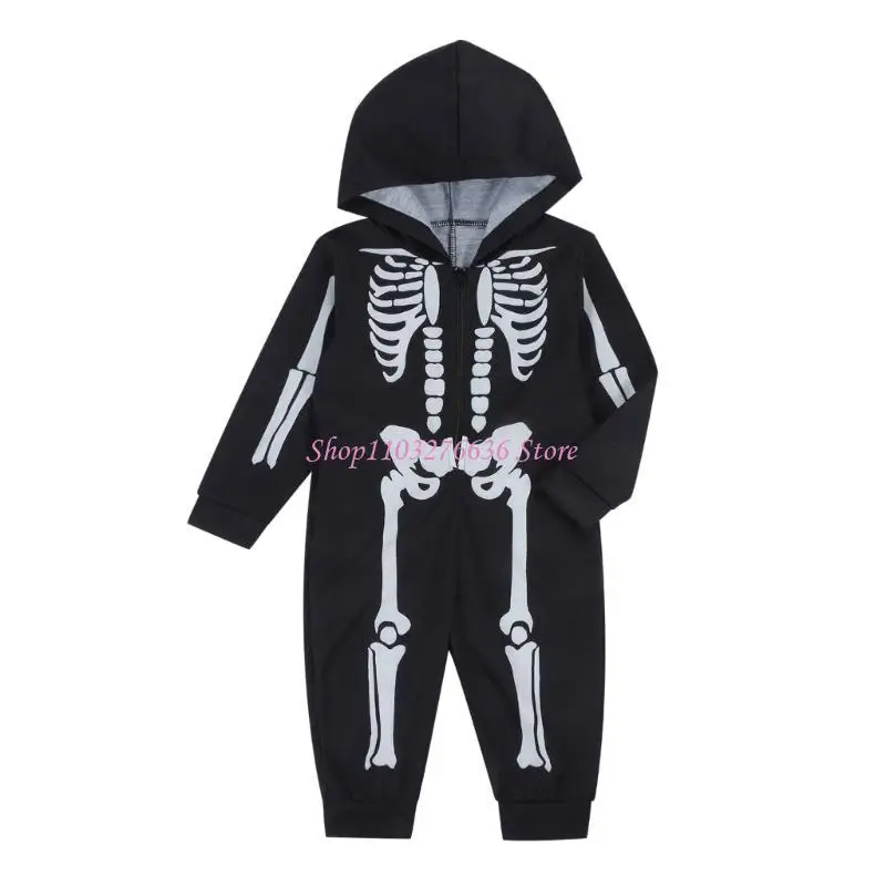Pijama mono esqueleto infantil Halloween, disfraz para niños