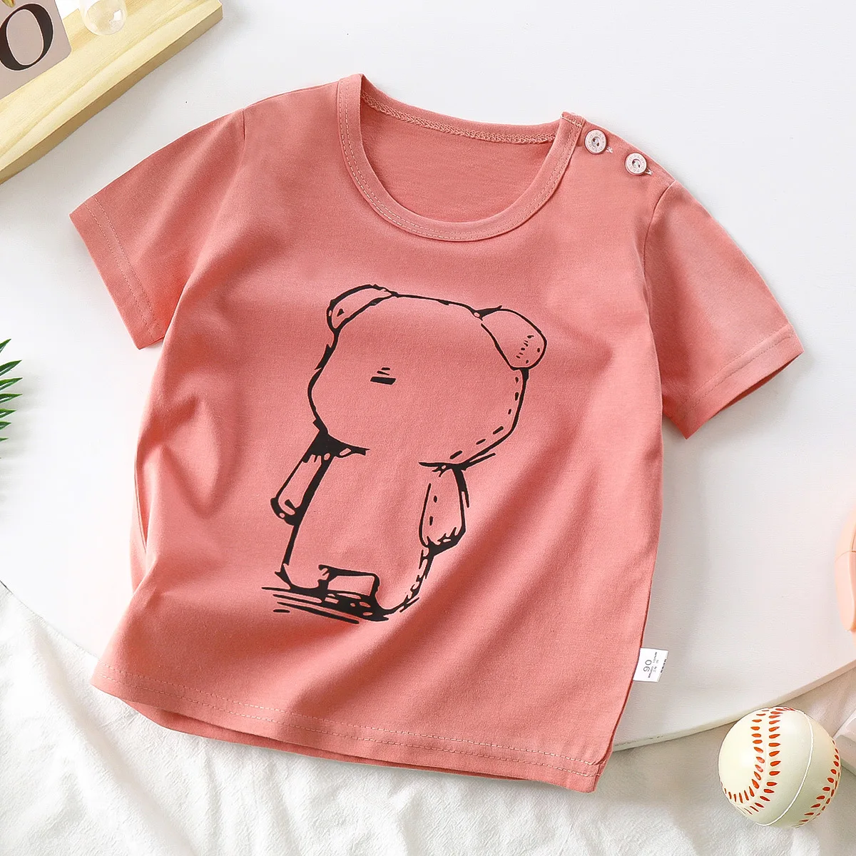 Camiseta manga corta algodón transpirable – Dibujos animados verano - imagen 5