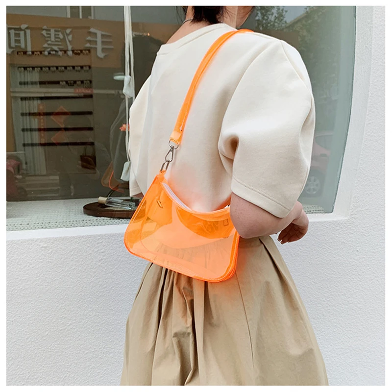 Bolso bandolera transparente de PVC estilo vintage para diario - imagen 2