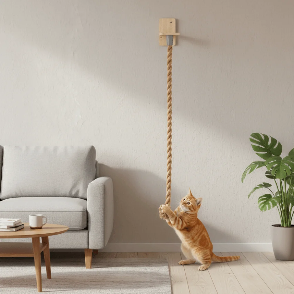 Poste rascador sisal con cuerda resistente y tornillos de fijación - imagen 3