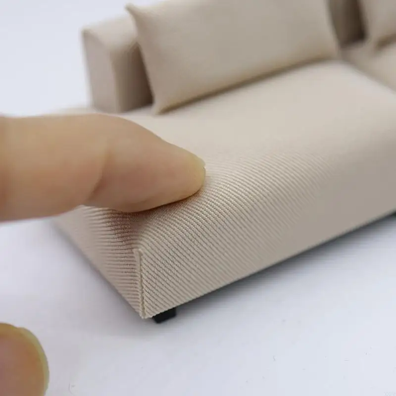 XXFE Sofá para casa de muñecas, muebles de sala con tela suave - imagen 4
