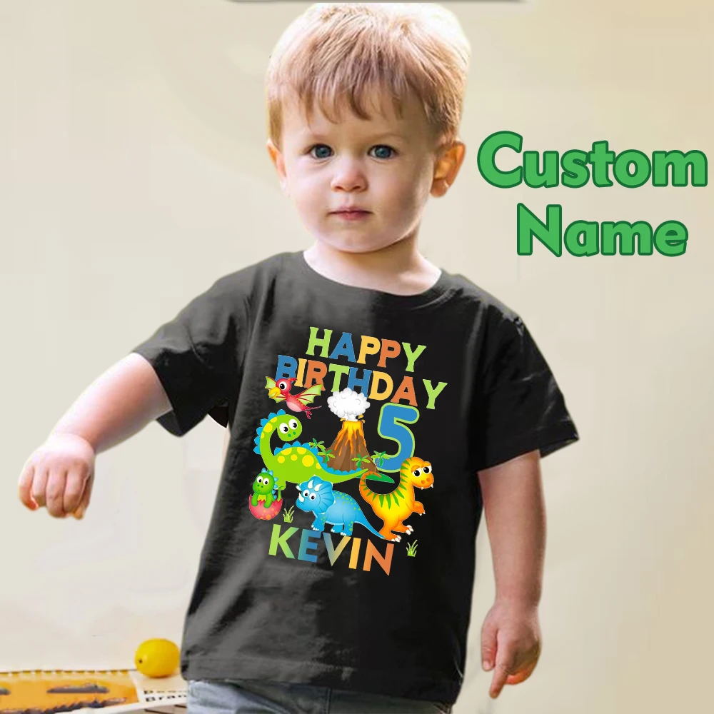 Camiseta infantil personalizada con dinosaurio de dibujos animados - imagen 5
