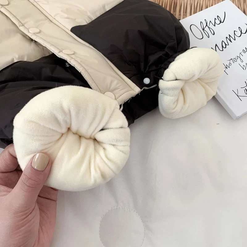Mono con capucha de oso para bebé – Pelele acolchado de algodón