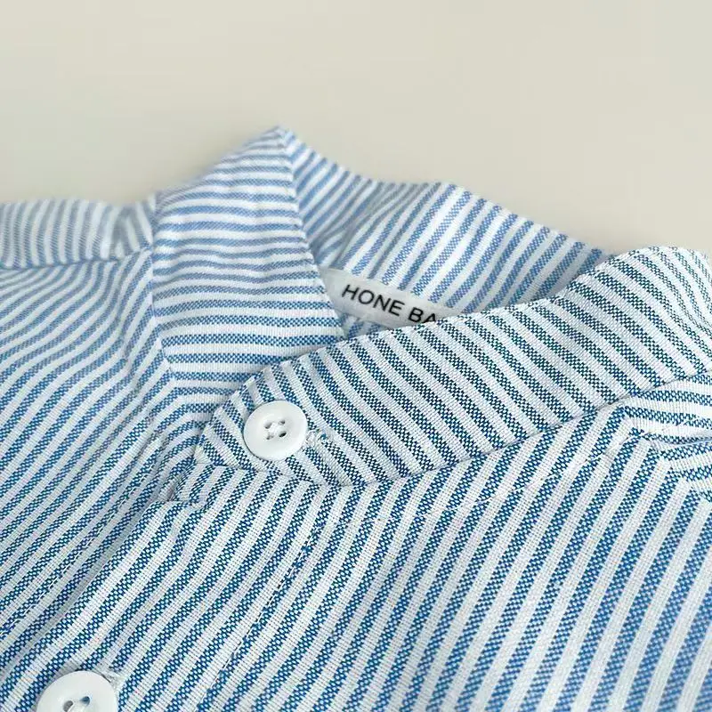 Conjunto de verano para bebé: camisa a rayas y pantalón corto - imagen 5