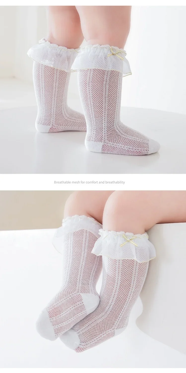 Calcetines largos de malla fina