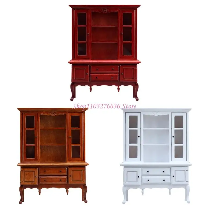 Gabinete en miniatura de madera a escala 1/12