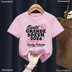 Camiseta de niña gran hermana estampada con estilo tierno kawaii