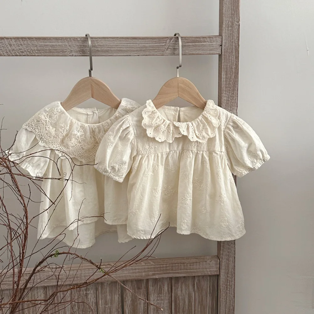 MILANCEL camisa de verano bebé con encaje floral ventilada - imagen 4