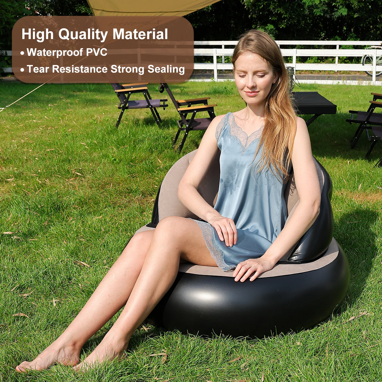 Sofá hinchable infantil ergonómico con acabado aterciopelado - imagen 4