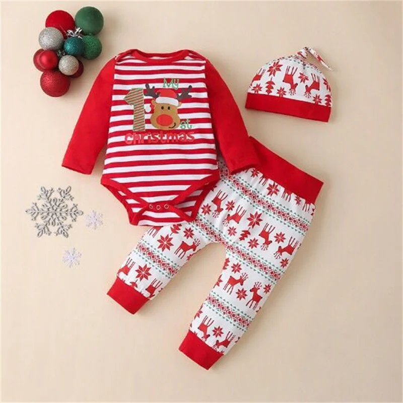 Conjunto de Navidad infantil con sombrero de oruga a rayas - imagen 3
