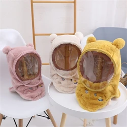 Gorro infantil con máscara y capucha a prueba de viento