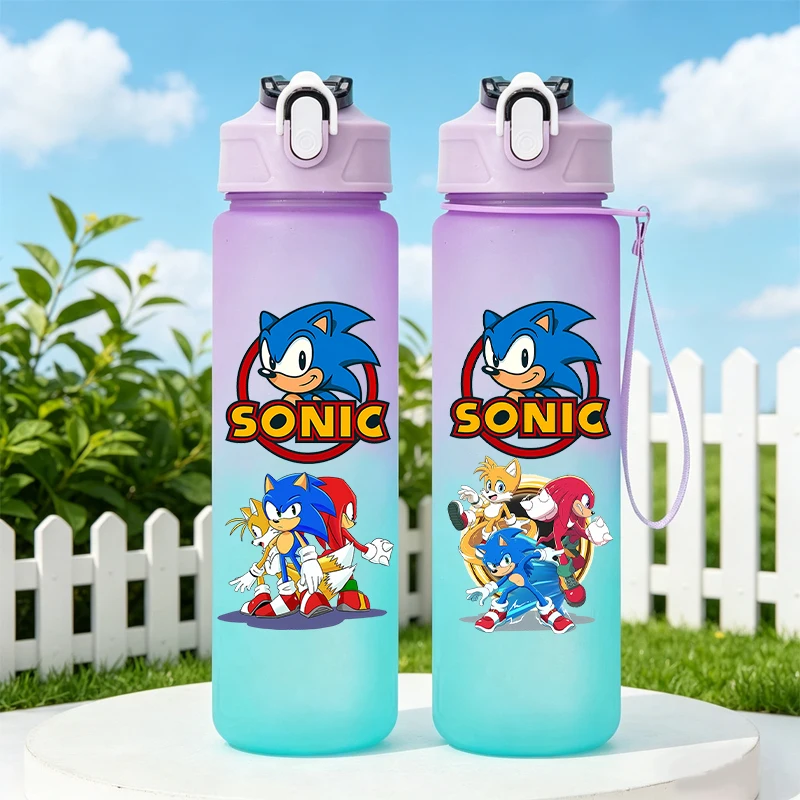 Botella de agua Sonic estilo anime con degradado portátil - imagen 5