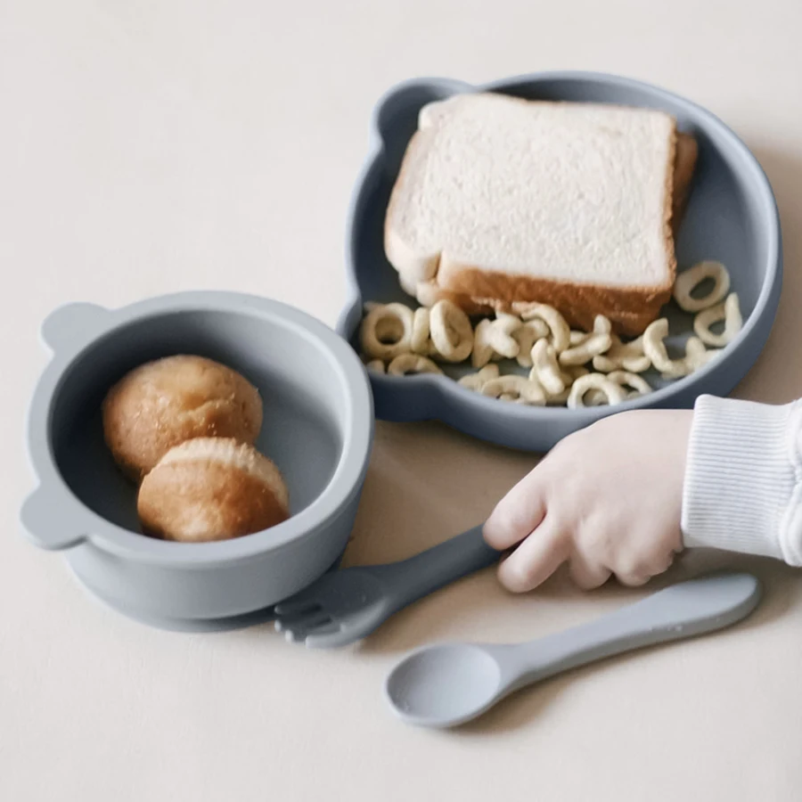 Vajilla de silicona para bebé con ventosa bandeja y sin BPA - imagen 3
