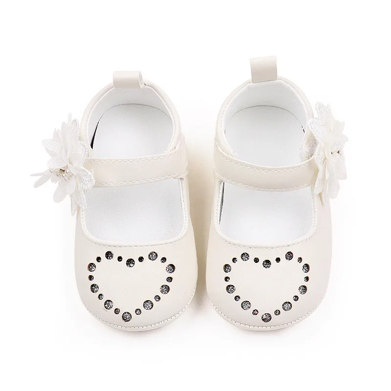Zapatos primeros pasos antideslizantes – Cuero PU con flores para niña - imagen 4