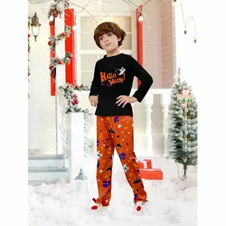 Pijama de Halloween familiar de manga larga para mamá e hija