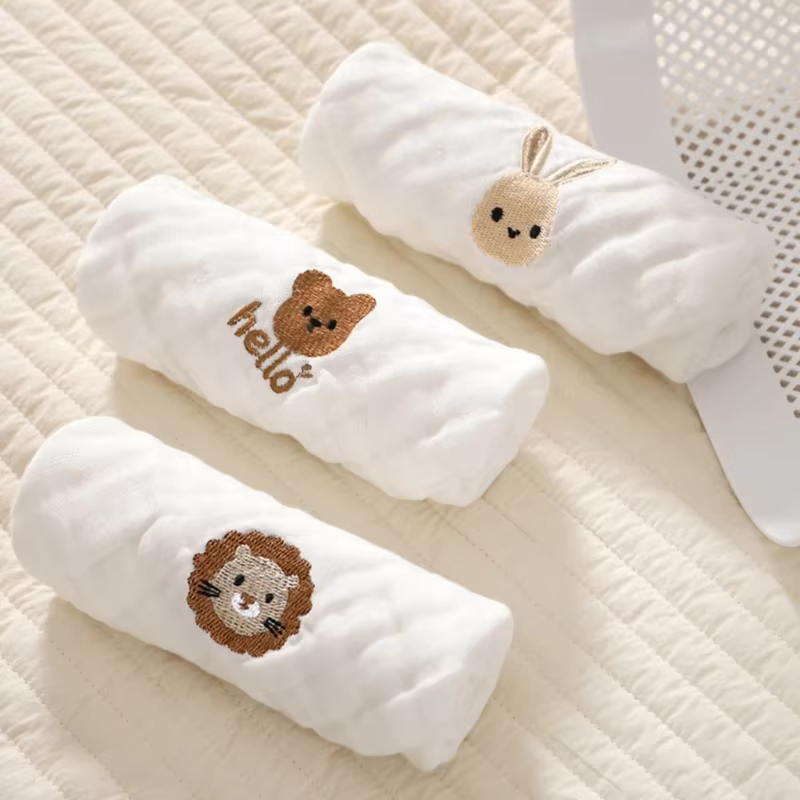 Set muselina algodón bebé: toalla, babero y pañuelo suave absorbente - imagen 5