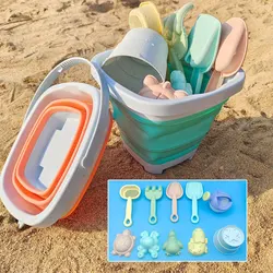 Juguetes de playa para niños con cubo, pala y rastrillo