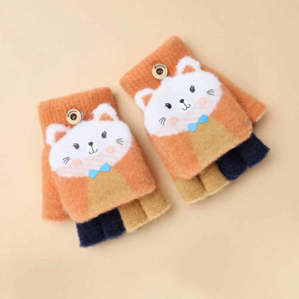 Guantes sin dedos con orejas de gato para niñas – Invierno