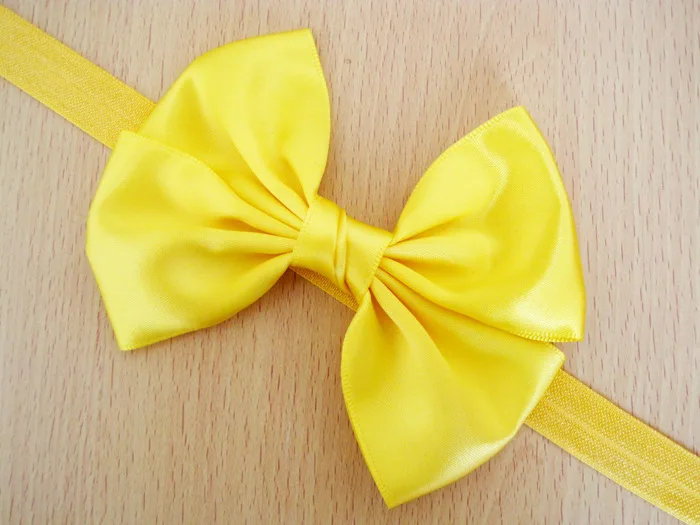 Diadema con lazo de satén para niñas – Banda elástica suave