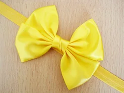 Diadema con lazo de satén para niñas – Banda elástica suave