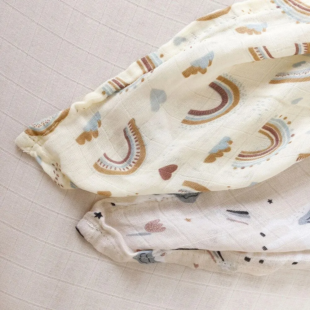 Manta de muselina algodón bambú para bebé – Suave envoltura estampada - imagen 3