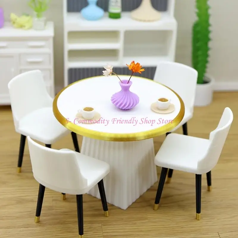 Sillas plegables miniatura 1/12 para casas muñecas – Accesorios realistas - imagen 4