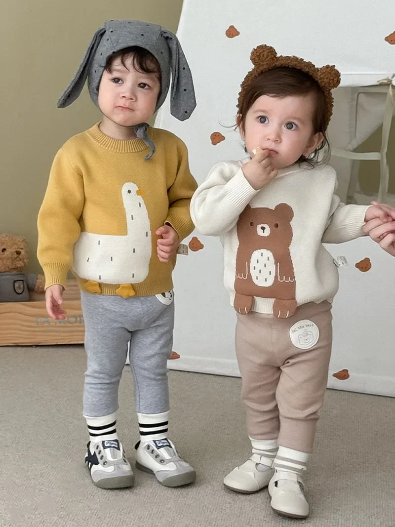 Suéter de punto MILANCEL para niño con osito y parche de gato - imagen 2
