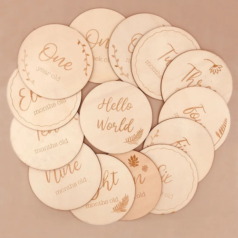 Tarjetas de hito de madera para fotos de bebé - imagen 2