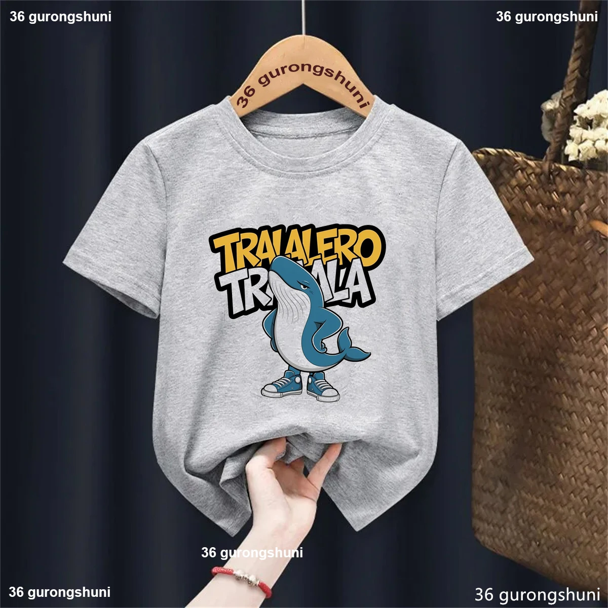 Camiseta Brainrot Tralalero de delfines divertida para niños - imagen 5