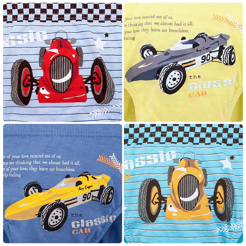 Calzoncillos slip de algodón para niños con dibujo de coche - imagen 2