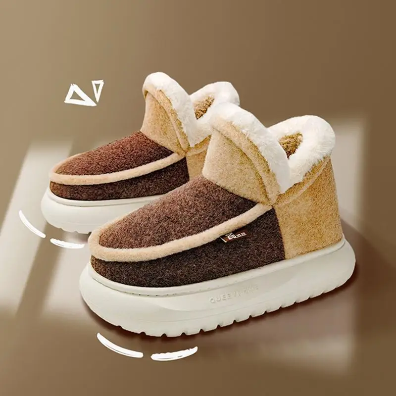 Botas de casa invierno algodón – Suela felpa suave térmicas - imagen 2