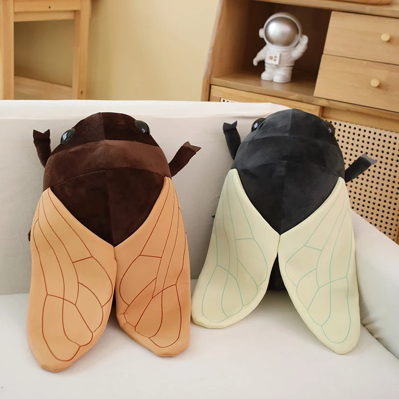 Almohada peluche cigarra realista suave para cama infantil cojín - imagen 3