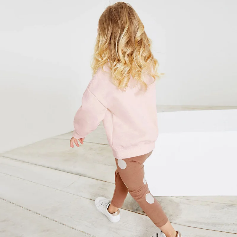 Conjunto de punto para niña con dibujos animados y pantalón estampado - imagen 3