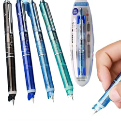 Clictek pluma estilográfica retráctil azul de empuje con tinta